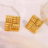 Salve Geometric Square Gold Earrings