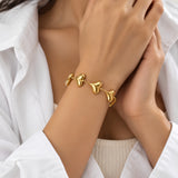 Coquette 7 Hearts Gold Bracelet