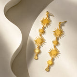 Celestial Gold Sun Drop Earrings