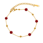 Salve red crystal anti-tarnish bracelet featuring vibrant red crystals and a sleek bracelet design, perfect for stylish accessories.