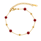 Salve red crystal anti-tarnish bracelet featuring vibrant red crystals and a sleek bracelet design, perfect for stylish accessories.