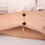 Salve Black Clover Chain Bracelet for Men & Women