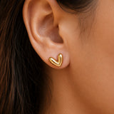 Coquette Gold-Toned Heart Earrings