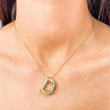 Salve 'D' Bubble Initial Pendant Necklace