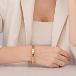 Salve Stainless Steel Gold Love Band Bracelet Cuff - Salve