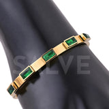 Salve Emerald Green Gold-Toned Bracelet