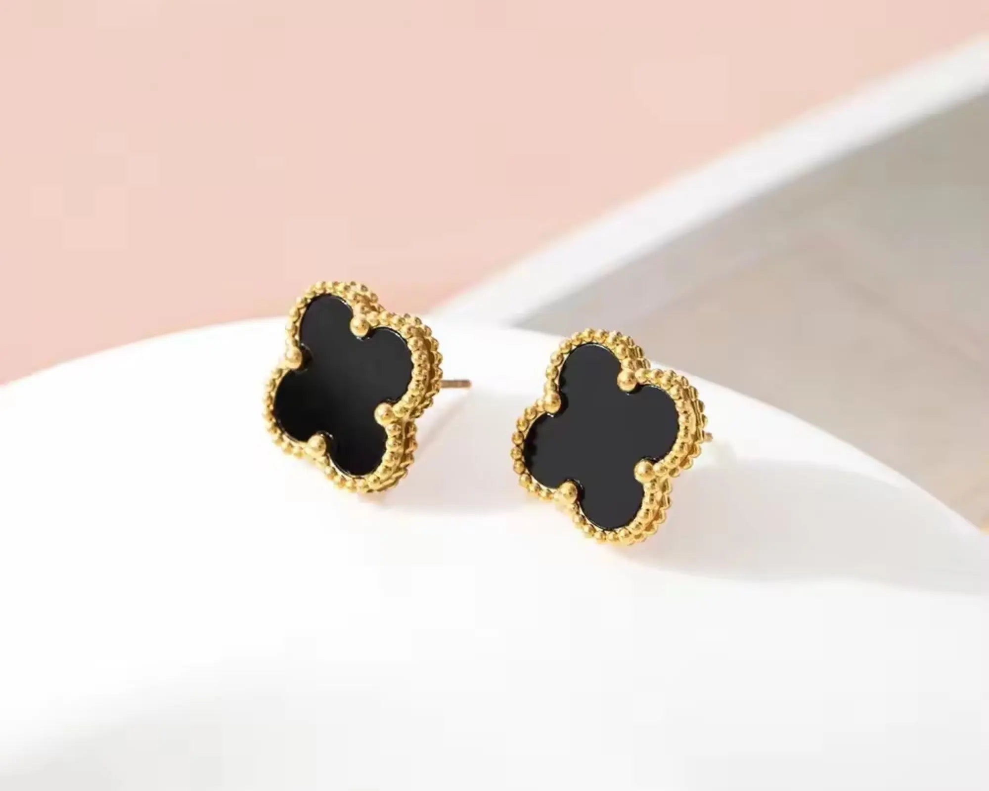 Salve VC-Inspired Black Clover Stud Earrings - Salve