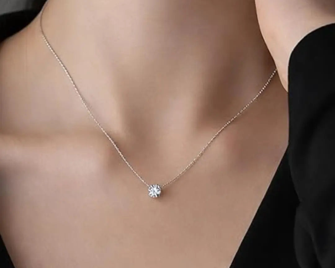 Salve Solitaire stone pendant necklace for women featuring a sleek, elegant design with a central gemstone and silver chain.