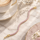 Dainty Pink Tennis Bracelet