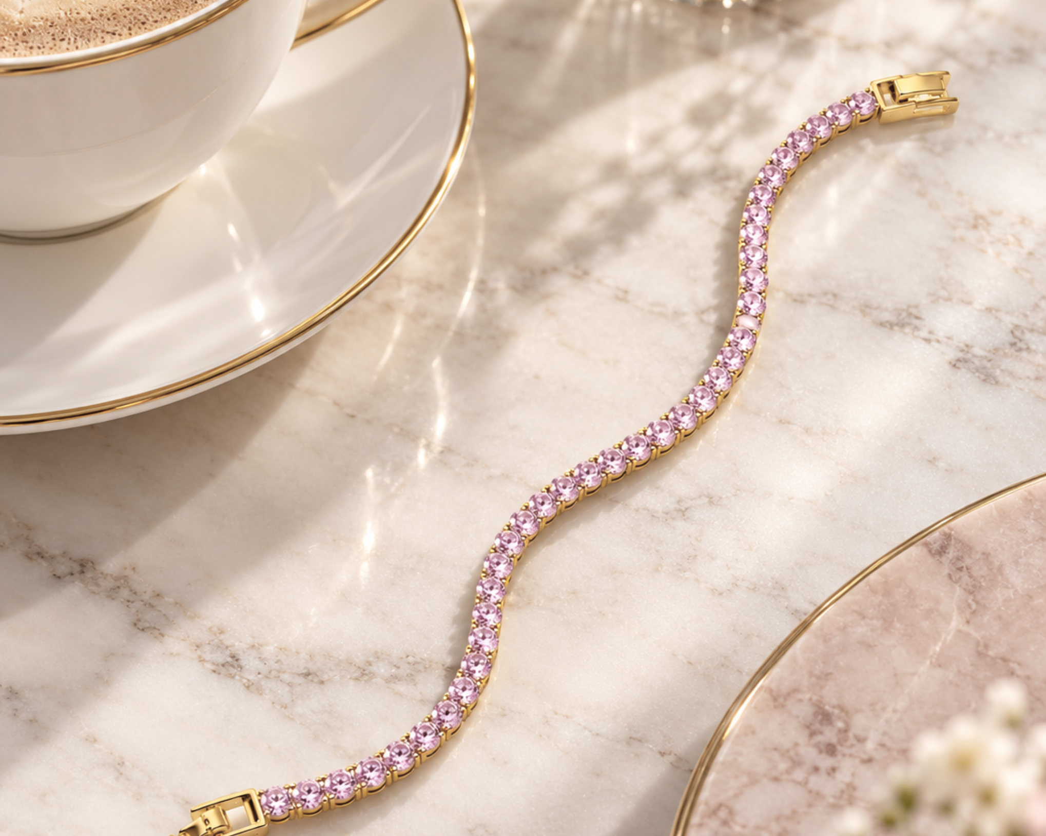 Dainty Pink Tennis Bracelet - Salve