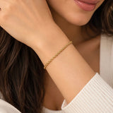 2mm Gold Rope Chain Bracelet