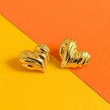 Salve Chunky Textured Heart Earrings