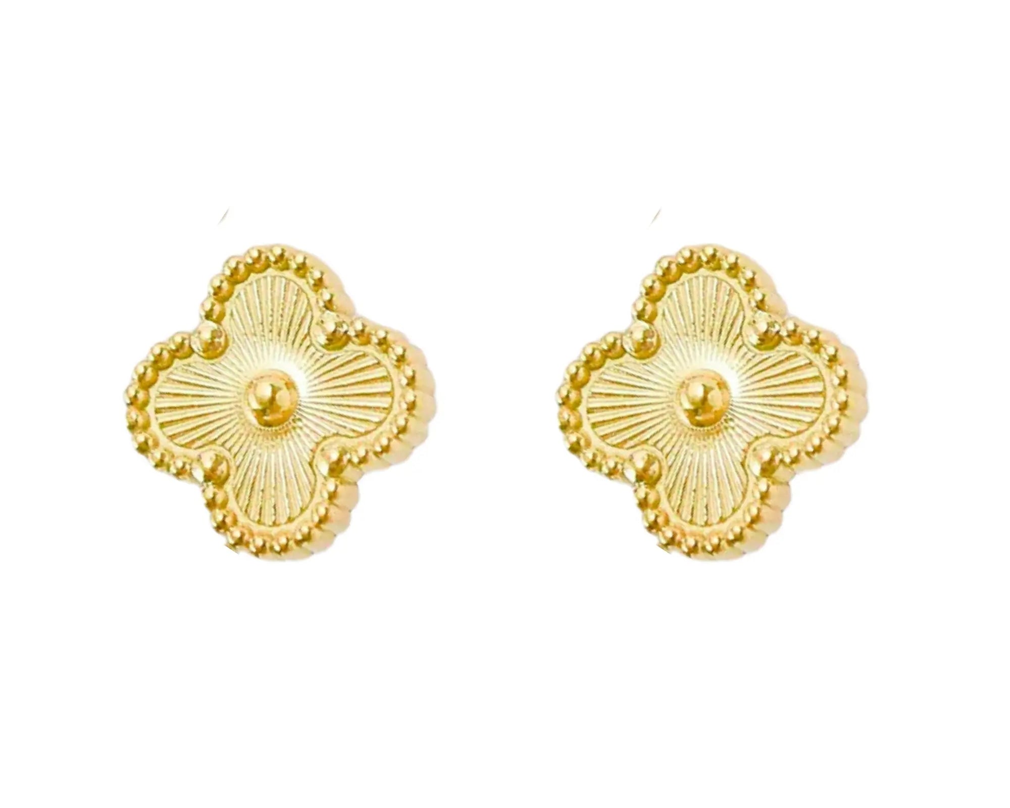 Salve Gold-Toned Clover Stud Earrings - Salve
