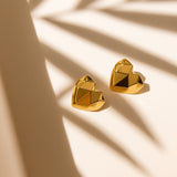 Salve Chunky Origami Heart Earrings