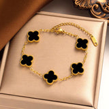 Salve Black Clover Chain Bracelet for Women