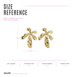 SALVE big statement flower earrings featuring vibrant, floral design with bold, colorful petals and gold-tone accents.