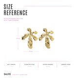 SALVE big statement flower earrings featuring vibrant, floral design with bold, colorful petals and gold-tone accents.