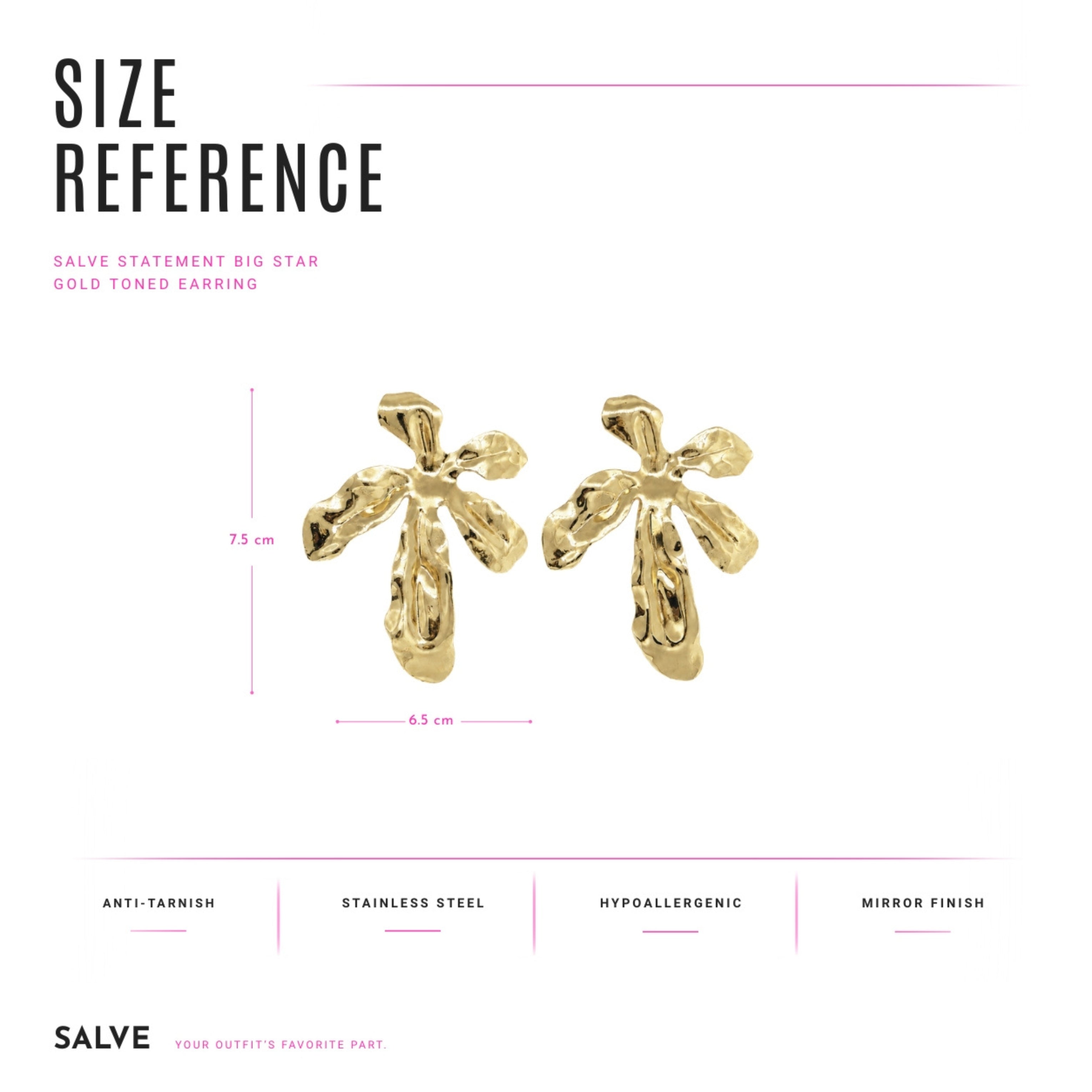 SALVE big statement flower earrings featuring vibrant, floral design with bold, colorful petals and gold-tone accents.