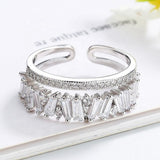 Salve ‘Delicate’ Stainless Steel Silver Baguette Ring