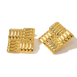 Salve Geometric Square Gold Earrings