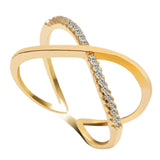 Salve Studded Cross Adjustable Ring for Women