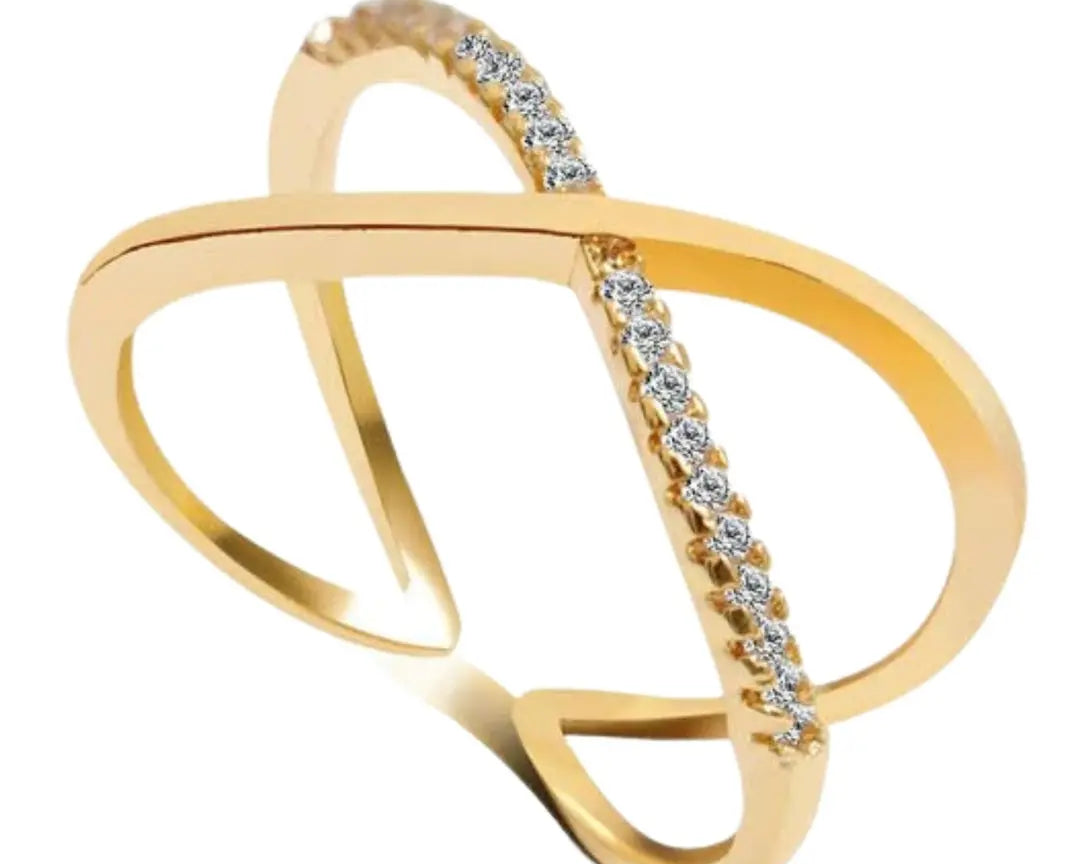 Salve Studded Cross Adjustable Ring for Women - Salve