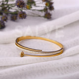 Salve Zirconia Studded Gold Nail Bracelet
