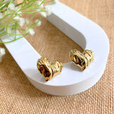Salve Chunky Textured Heart Earrings