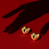 Salve Chunky Origami Heart Earrings