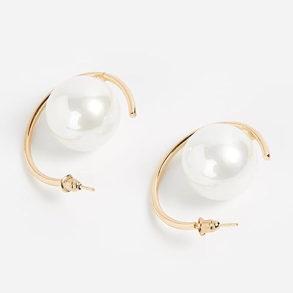 Salve Pearl Hoop Earrings for Women - Salve