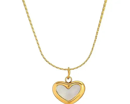 Salve White Stone Heart Pendant for Women - Salve