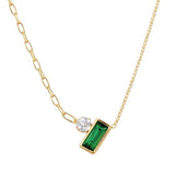 Emerald Green Rectangular Stone Pendant SALVE