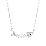 Salve Silver Fishbone Pendant for Women