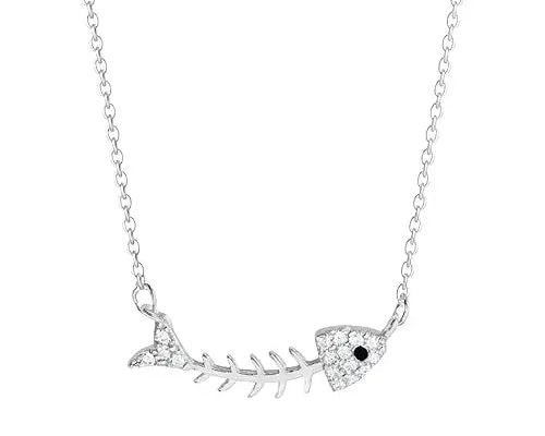 Salve Silver Fishbone Pendant for Women - Salve
