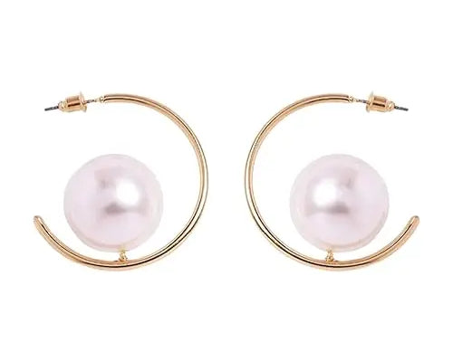 Salve Pearl Hoop Earrings for Women - Salve