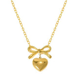 Salve Bow Heart Drop Pendant for Women