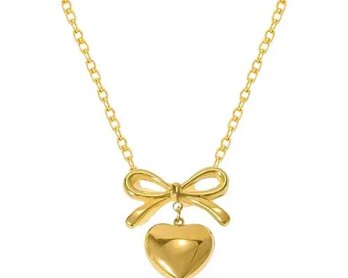Salve Bow Heart Drop Pendant for Women - Salve