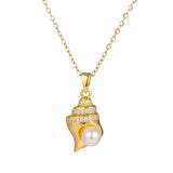 Salve Conch Shell Faux Pearl Pendant for Women