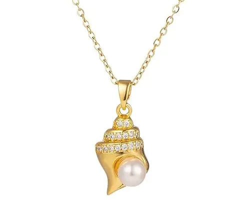 Salve Conch Shell Faux Pearl Pendant for Women - Salve