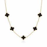 Salve Black Clover gold chain necklace featuring a sleek, polished design with a secure clasp on a plain background.