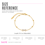 Gold-toned SALVE bow bracelet featuring a delicate bow design on a sleek bracelet band.