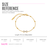 Gold-toned SALVE bow bracelet featuring a delicate bow design on a sleek bracelet band.