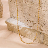 Salve Rectangle Box Chain Link Necklace