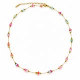 Gold-Toned Multicolour Beaded Necklace