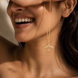 CZ-Studded Airplane Pendant
