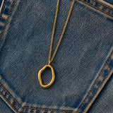 Abstract Gold-toned Pendant Necklace