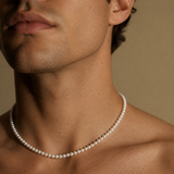 3MM Sleek Pearl Necklace for Men