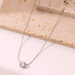 Salve Solitaire Stone Pendant Necklace for Women featuring a sleek pendant with a central solitaire stone.