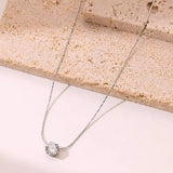 Salve Solitaire Stone Pendant Necklace for Women featuring a sleek pendant with a central solitaire stone.