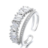Salve ‘Delicate’ Stainless Steel Silver Baguette Ring